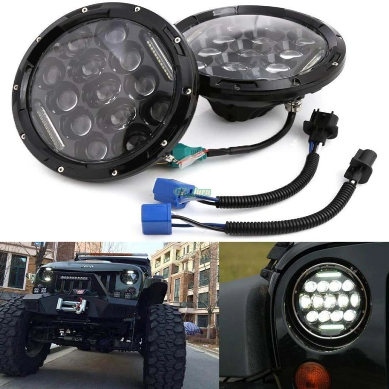 2 шт. 7 дюймов 75 Вт Светодиодный фар H4 H13 DRL для Jeep 1997 2017 Wrangler JK Harley|headlight h4|led drldrl led |