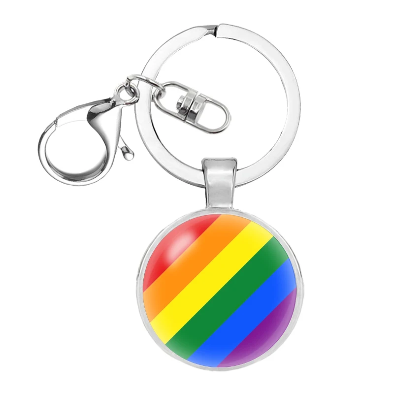 Флаги Радуга стеклянный купол на брелок Ретро геи ЛГБТ флаг ПРАЙД ключи