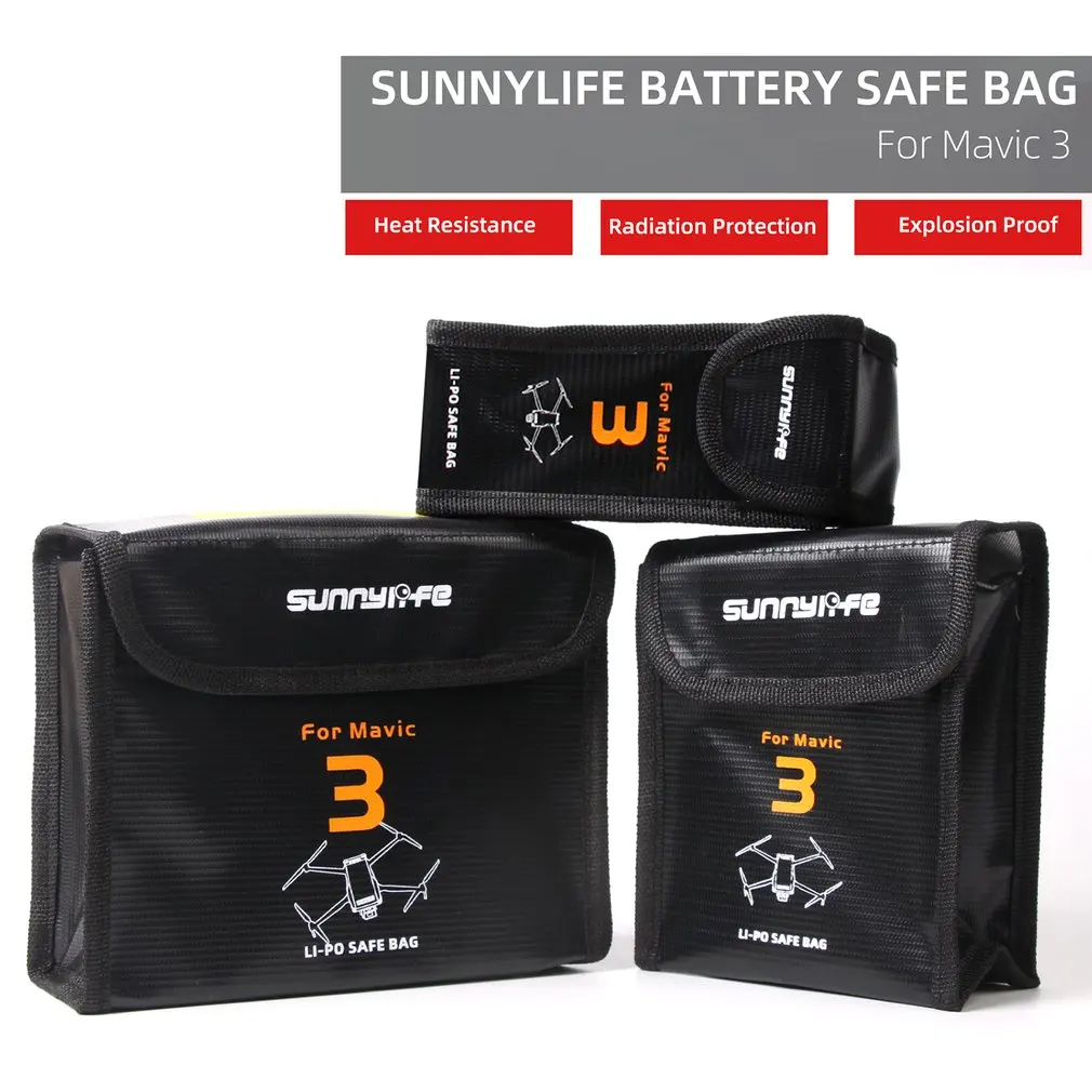 

Explosion-proof Battery Battery Safe Bag Compact Size Protective Storage Bag For DJI Mavic 3 Battery Entranceories1