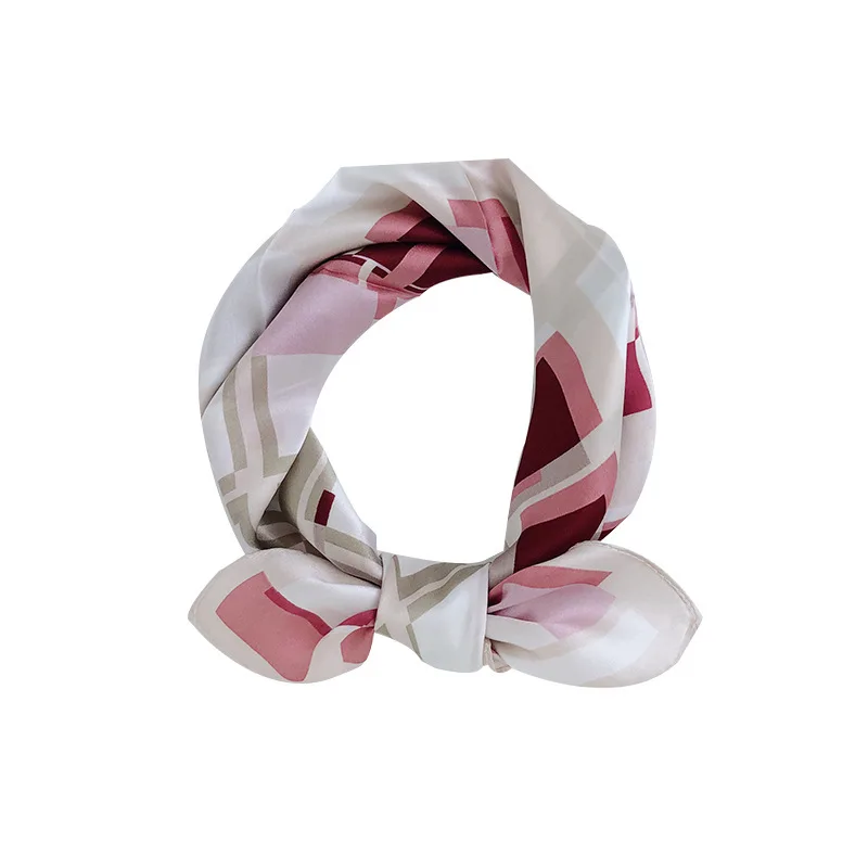 

Hot Sale 2020 New Women Hijab Winter Plaid 100% Silk Scarf Small Square Scarves Women's Neck Bandana Poncho Foulard Femme