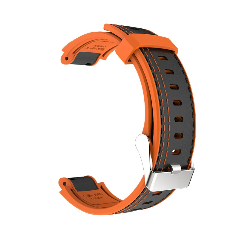 orange SIKAI силиконовый кожаный ремешок для часов Huami Xiaomi Amazfit Verge 3 lite часы высококачественный ремешок сменный Браслет для Huami 3 - Цвет: orange