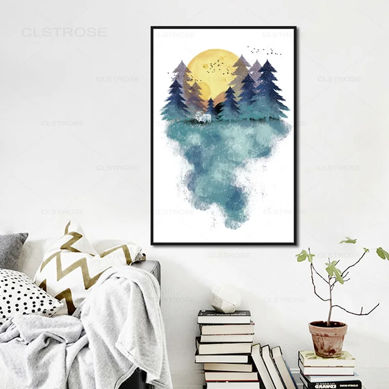 

Abstract Landscape Forest Creative Poster Modern Home Decoration Nordic Canvas Painting Wall Art Pictures For Living Room