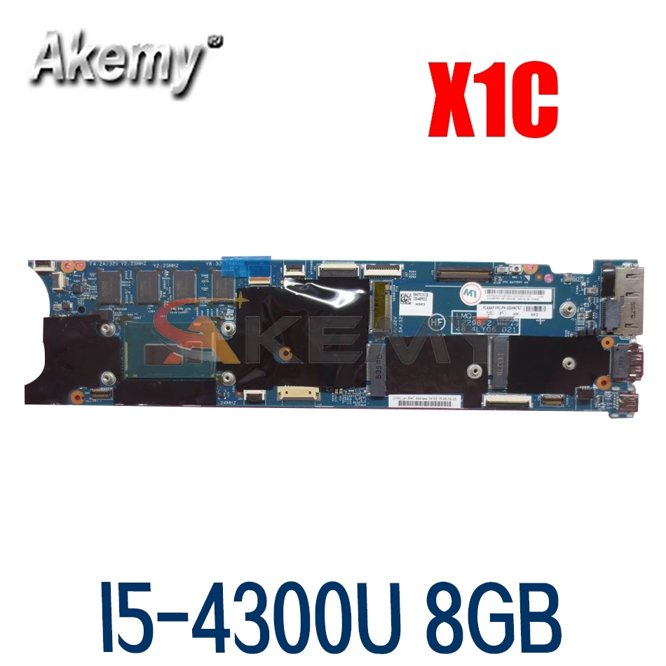 

Laptop motherboard for Lenovo for Thinkpad X1 Carbon I5-4300U 8GB Mainboard 00HN767 12298-2 48.4LY06.021 DDR3 New