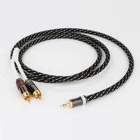 preffair hifi cable audio rca cable audio signal wire plug 3 5mm straight aux plug convert two rca plug