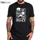 Хлопковая футболка высокого качества с надписью Eat Sleep Dive Repeat, Camiseta Homme, европейский размер, 100% хлопок