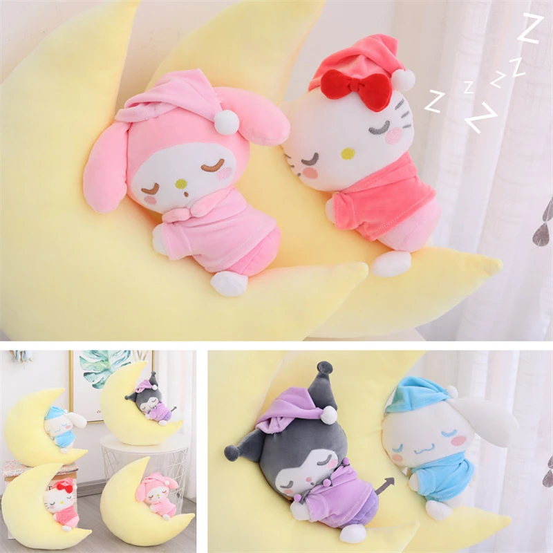 

Cartoon Soft Moon Girl Plush Hold Pillow Pajamas Nightcap Sleep Pacify Doll Cushion