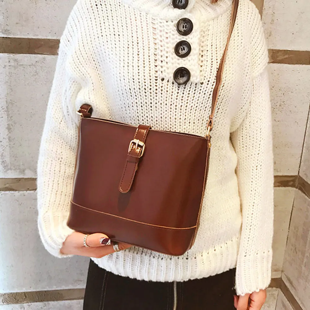 Женская сумка-ведро в стиле ретро винтажная сумка-мессенджер на плечо 2019 женская