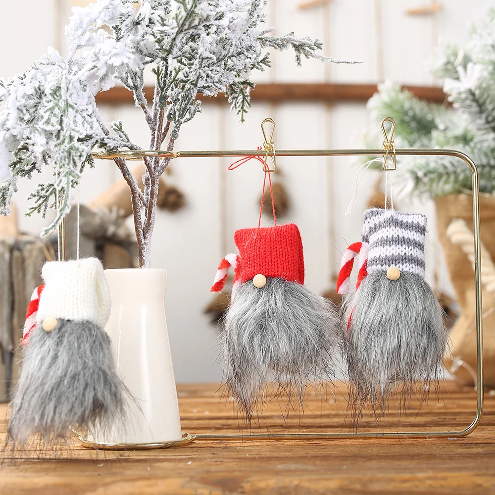 Милый вязаный эльф Санта Клаус Подарочная Рождественская кукла украшение для