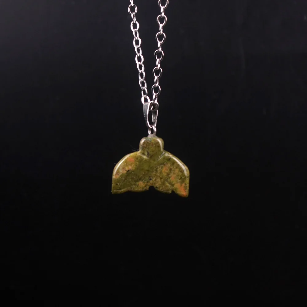 Оптовая продажа 24 шт. натуральный камень в форме рыбьего хвоста оникс унакита