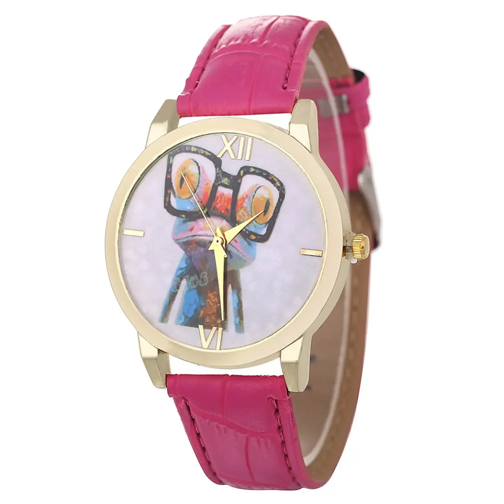 Забавные классические роскошные модные женские кварцевые часы с рисунком