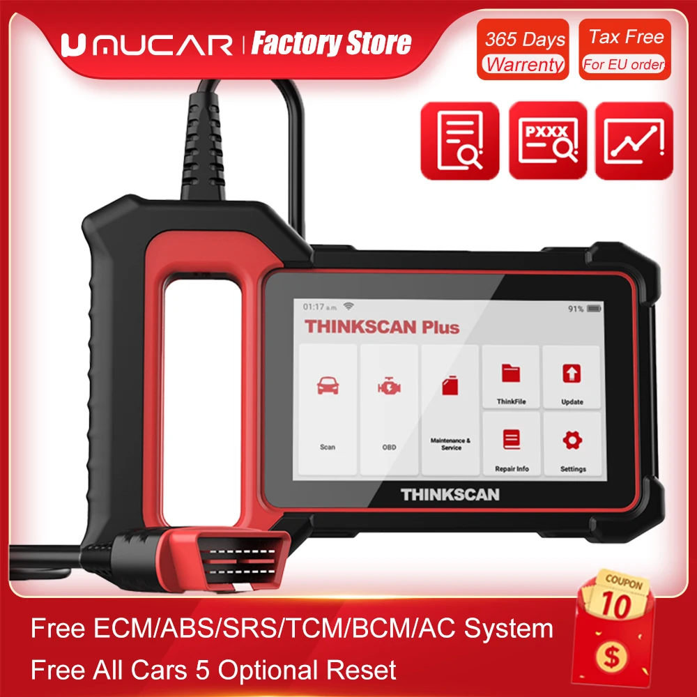 THINKCAR Thinkscan Plus S2/S4/S7 OBD2 сканер ABS SRS автомобильный диагностический инструмент 28 сброс обслуживания профессиональный автомобильный считыватель кодов - изображение