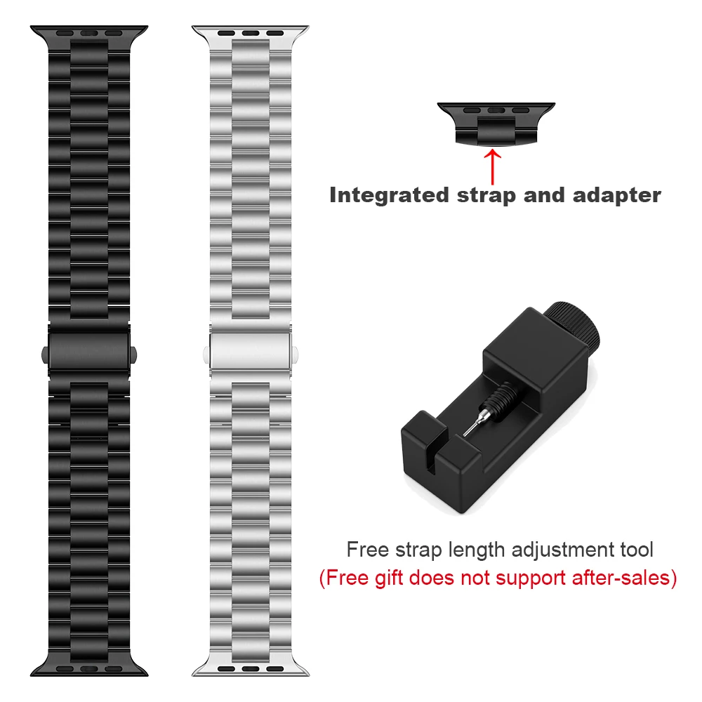 

Upgraded Stainless Steel Metal Strap For Apple Watch Series 6 5 4 3 2 SE 44MM 40MM Band For iWatch 42mm 38mm Bracelet Watchband