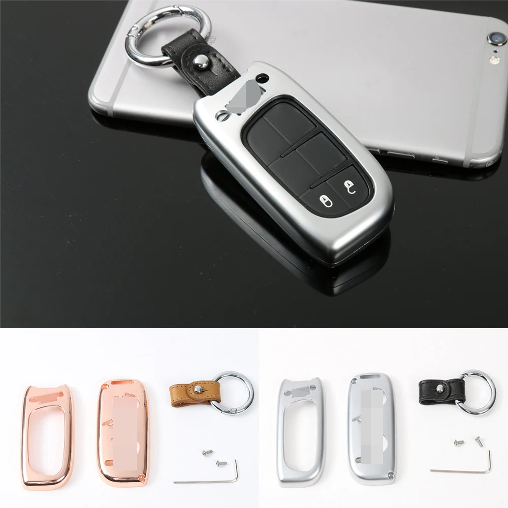 

Zinc Alloy Car Key Fob Case Shell Protector Cover for Jeep Cherokee 2014-2021 Car Accessories