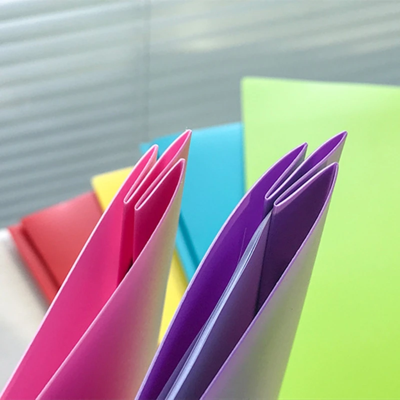 

6 Pack Multicolor Plastic Two Pocket Folders Plastic Folders with 2 Pockets Random Colors Folders School & Office Drop shipping