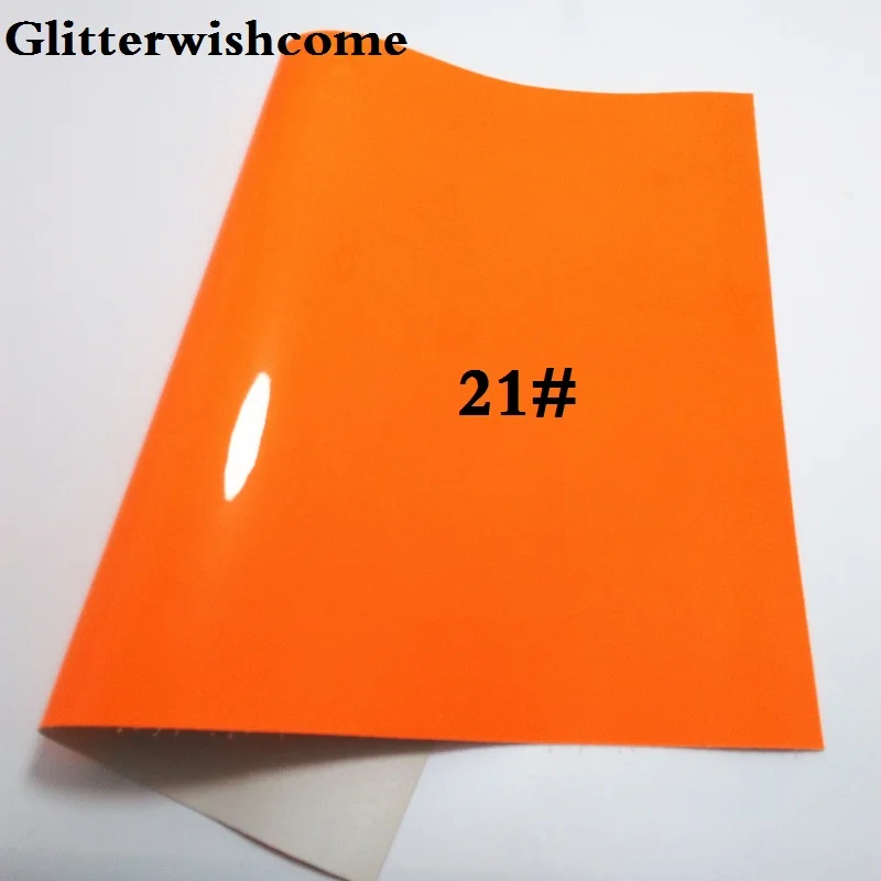 21 Glitterwishcome 21X29 см А4 Размер синтетическая кожа, Флуо лакированная гладкая кожа, искусственная из искусственной кожи Ткань Винил для бантов, GM024A - Цвет: 21