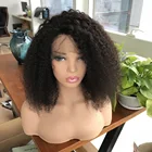Кудрявые вьющиеся передние парики на сетке, предварительно выщипанные бобы, искусственные бразильские человеческие волосы без повреждений, черные человеческие волосы, парики для женщин