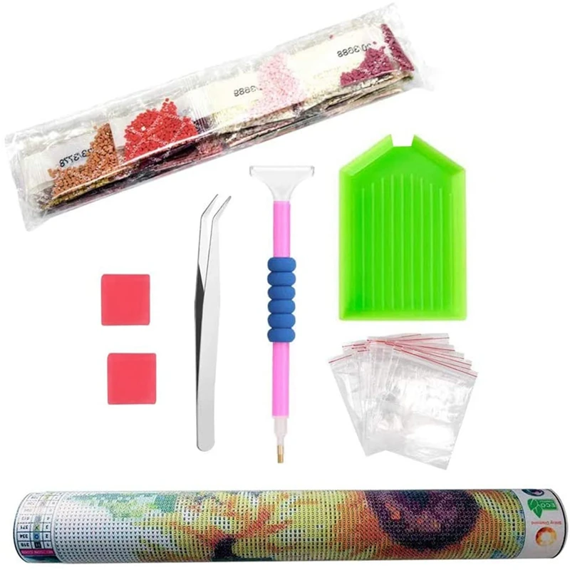 

DIY 5D Diamond Painting By Number Kits, Round Full Drill Crystal Rhinestone Embroidery Paint with Diamonds