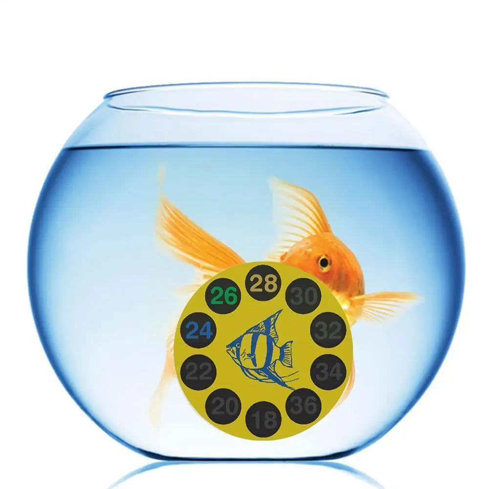 

1pc Color Change Round Aquarium Fish Tank Digital Thermometer Aquarium Tools Sticker Accessories Electronic Temperature D1W8