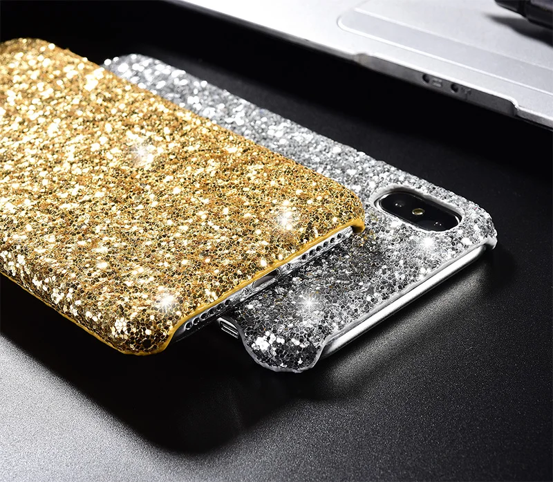 Чехол с блестками и роскошным рисунком для Apple iPhone 6 6s 8 7 Plus XR 10 X XS Max мягкий
