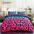 Комплект постельного белья ZEIMON, Модный комплект из 23 предметов, с 3D рисунком, с леопардовым принтом, пододеяльник, наволочки, с градиентом, для двуспальной кровати, для дома