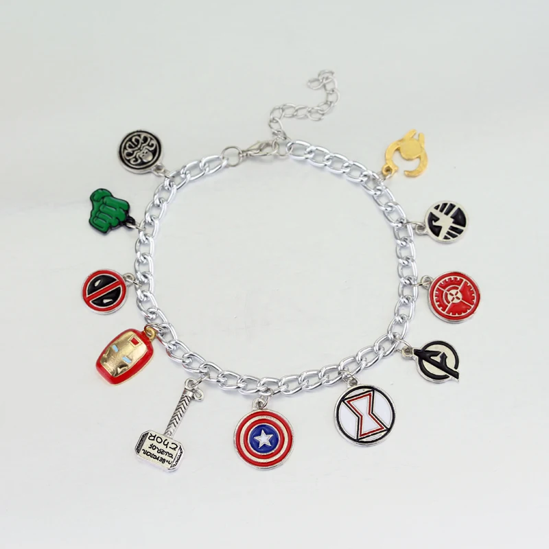 Женские браслеты с подвесками Marvel мстители подвеска молотком Тора и Дэдпула