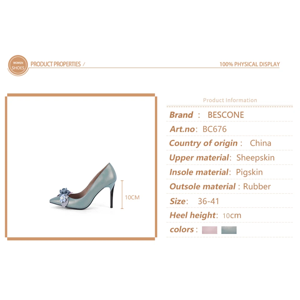 BESCONE/модные туфли лодочки с цветочным узором Высококачественные элегантные