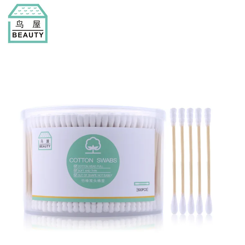 

Double Headed Bamboo Stick Thread Cotton Swab Cylinder Pack of 500 N852