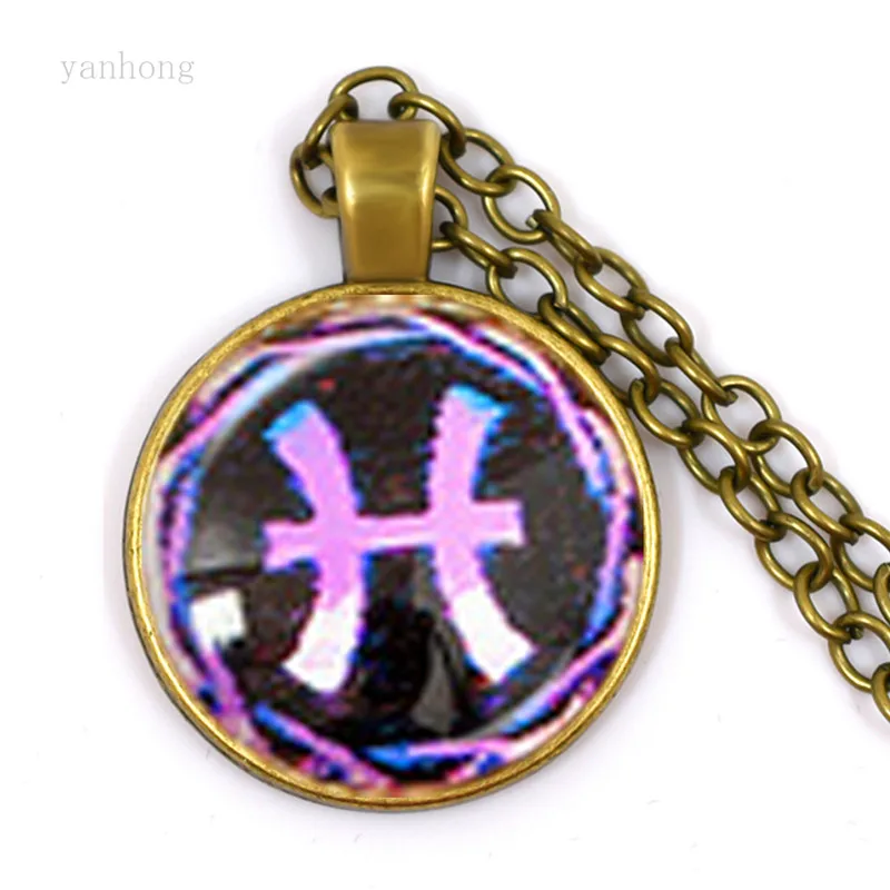 Модное ювелирное ожерелье с подвеской 12 созвездий Телец Близнецы надписью