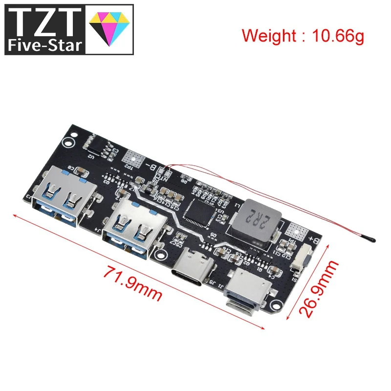 Внешний аккумулятор QC4.0 QC3.0 с двумя USB-порсветодиодный 5 В 22 А 18650 Вт | Электронные