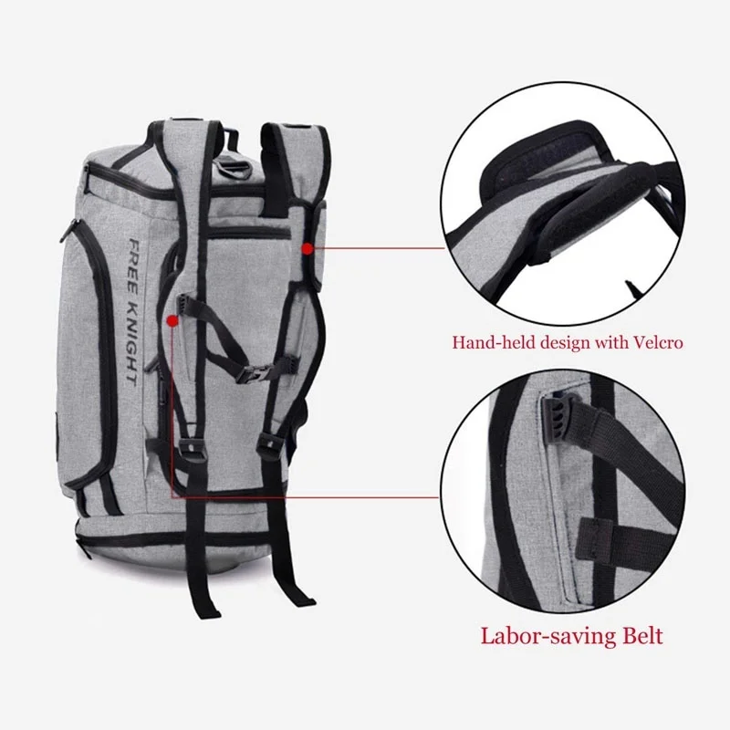 Large Capacity Multi-functional Waterproof Polyester Gym Backpack Sports Holdall Travel Shoulder Duffel Bag