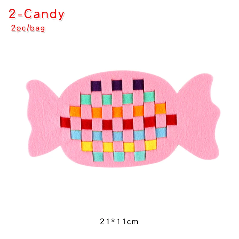 2-Candy 2 шт. обучение в детском саду DIY пазл детские игрушки мультфильм нетканое плетение игрушки учебные материалы ручной работы художественные Классические игрушки - Цвет: 2-Candy