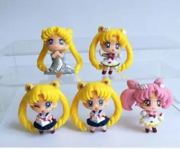 

Anime Sailor Moon Tsukino Usagi Plastic Action Figures Toy Mini Model Doll Decor