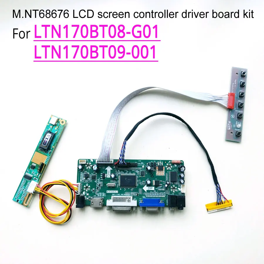

For LTN170BT08-G01 LTN170BT09-001 VGA DVI LCD Panel M.NT68676 Controller Drive Board CCFL LVDS 30Pin 17" 1440*900 DIY Kit