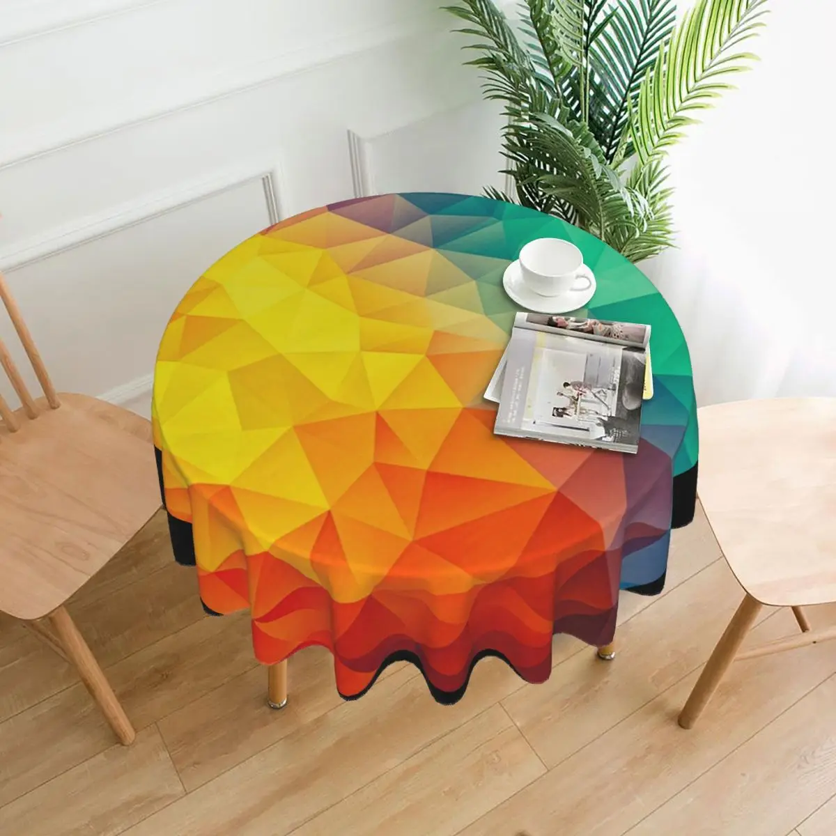 

Rainbow Tablecloth Spring Polyester Table Cover Vintage Cheap Protection Custom Table Cloth