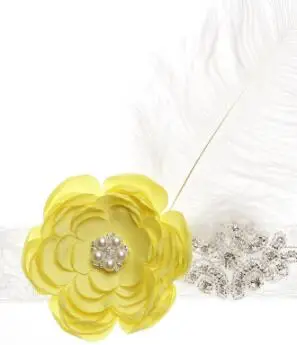 Винтажный ободок с пером и кружевом для девочек мягкая белая повязка на голову