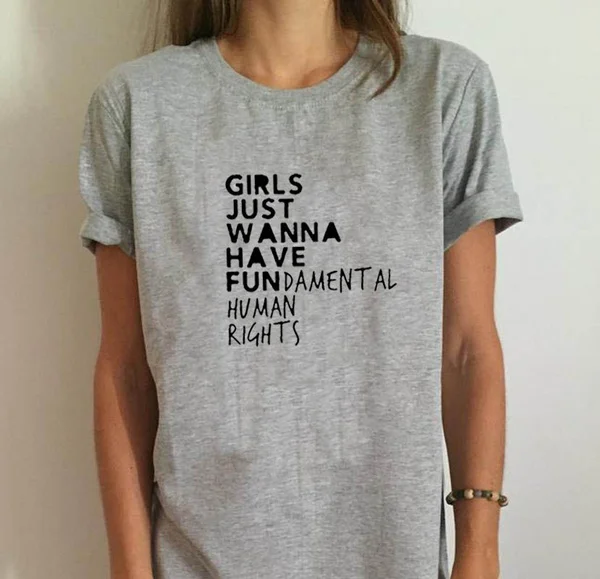 

Girls Just Want To Have Women Fashion Tumblr T Shirt Streetwear Hip Hop Punk Clothing Black White Letters Cotton T-shirt Femme