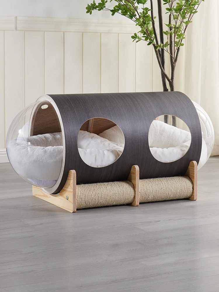 

Zq Cat Nest Four Seasons, летнее сверхбольшое гнездо, интегрированное твердое дерево, дом для кошек, усовершенствованная космическая капсула