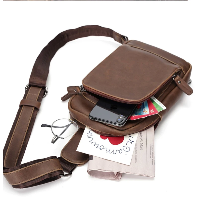 

Fashion Leather Men Crossbody Bag Classic Simple Design Men Shoulder Bags Brand Man Messenger Bags Sling bag New