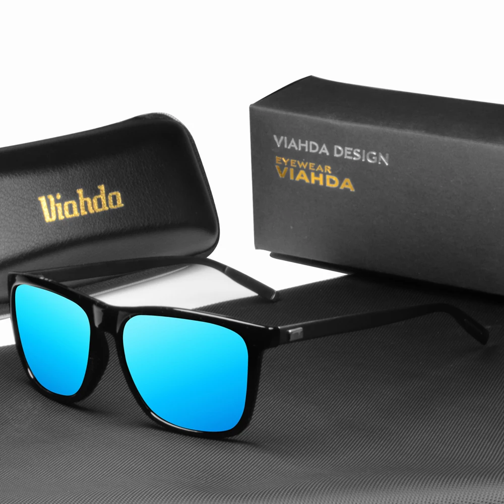 VIAHDA поляризованные линзы солнцезащитные очки мужские водительские Зеркальные