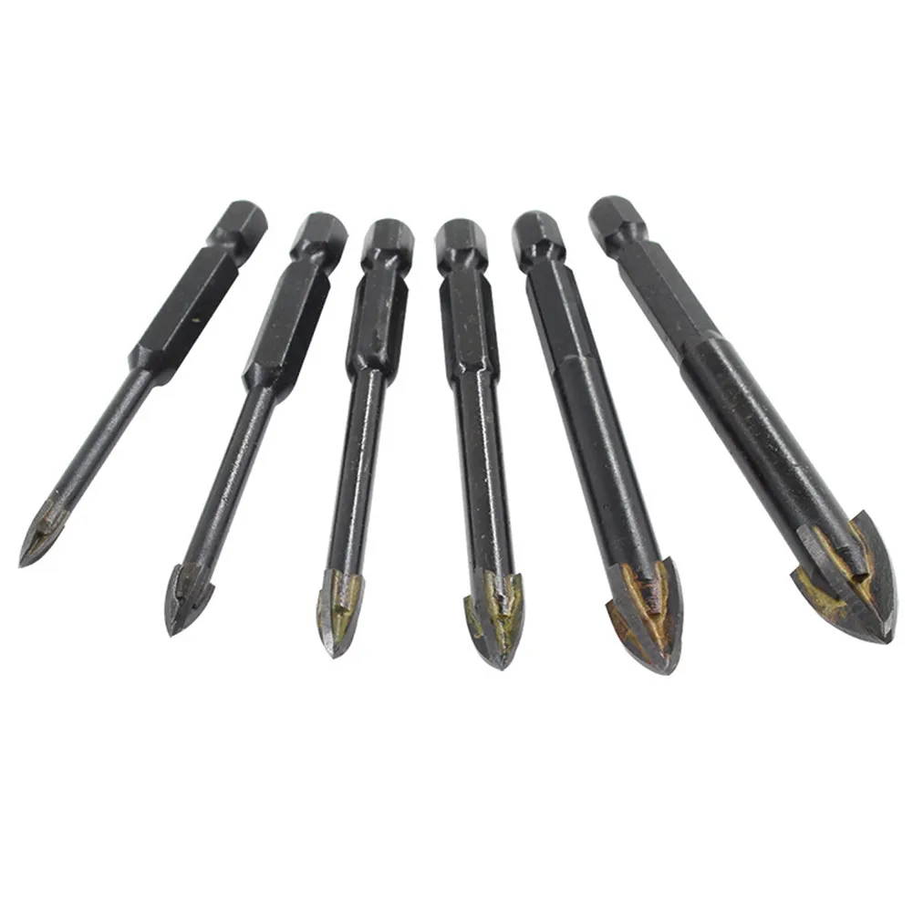 

6Pcs Carbide Glass Tile Drill Bits Set Ceramic Wall Plastic Wood Hole Opener