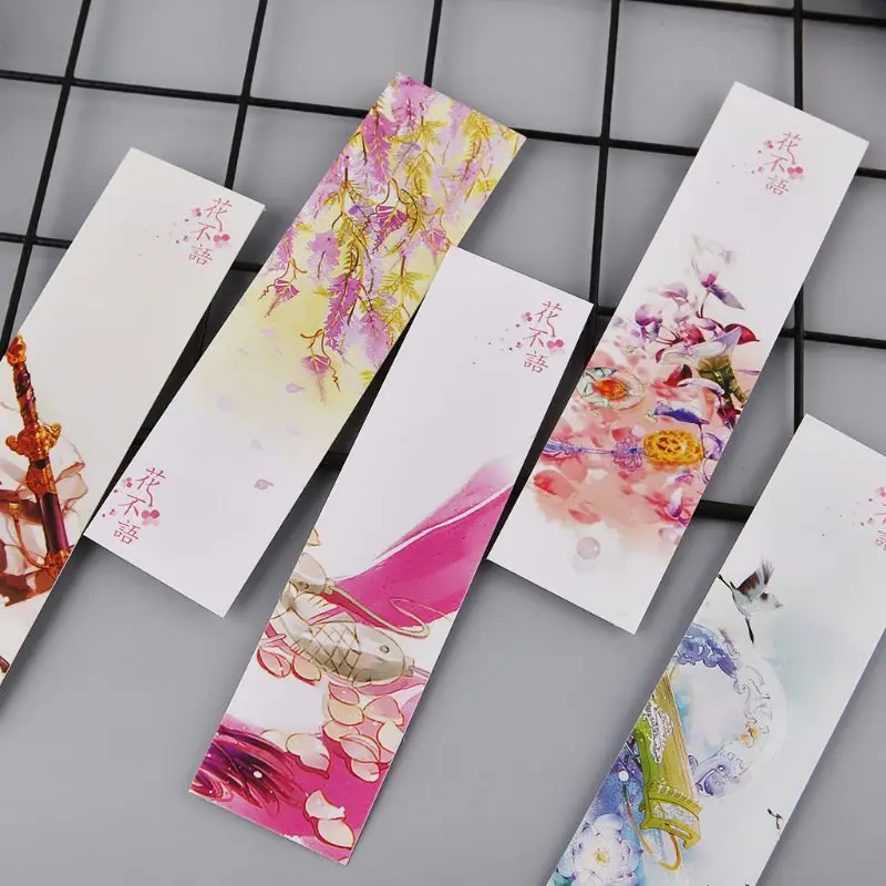 30 шт творческий Китайский стиль бумаги Bookmarks Цветы Живопись карты Ретро красивые закладки в коробке памятные подарки