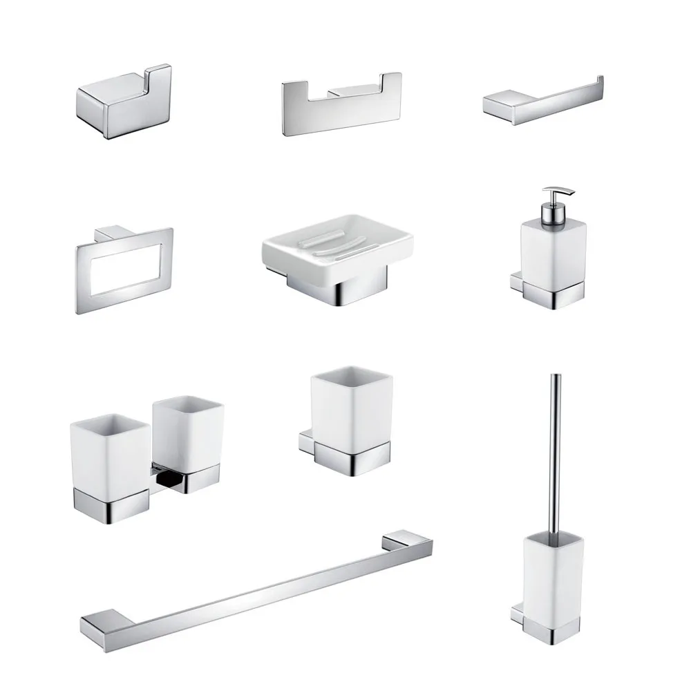 

Aluminum Bathroom Accessories Sets Paper Holder Ceramic Holder Toilet Brush Lotion Tumbler Soap Dish Towel Ring Bar Robe Hooks