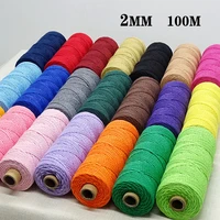 colorful macrame cotton cord rope twine twisted thread sewing crafts diy handwork wedding party christmas home textile decor