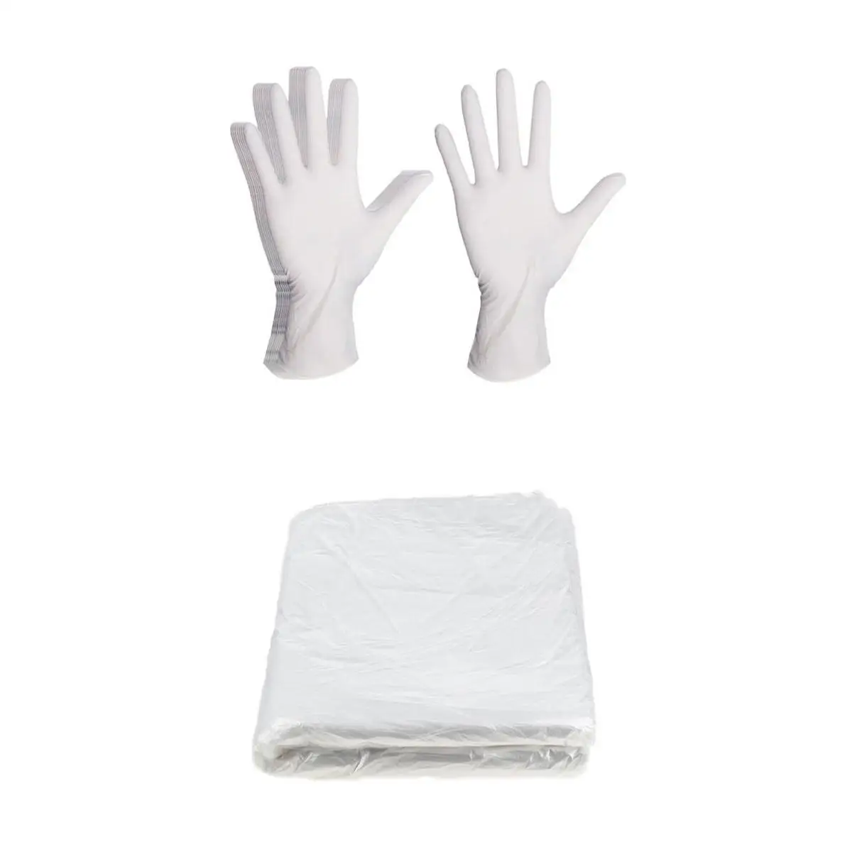 

100 Pieces Waterproof Disposable Hair Cutting Cape Capes Apron 10 Gloves _S