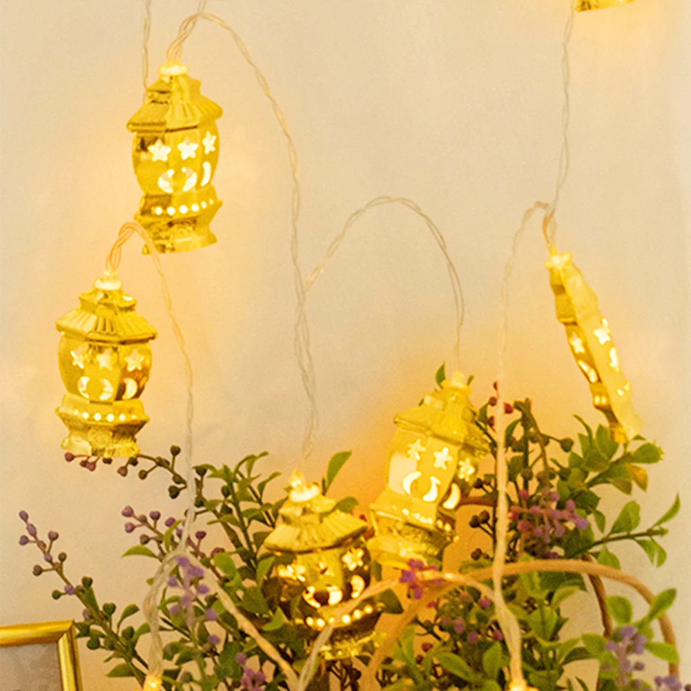 

LED Lantern Mosque Moon Light 10 LED Fairy String Lights Ornament Eid Mubarak Muslim Islam Ramadan Home Festival Decorations