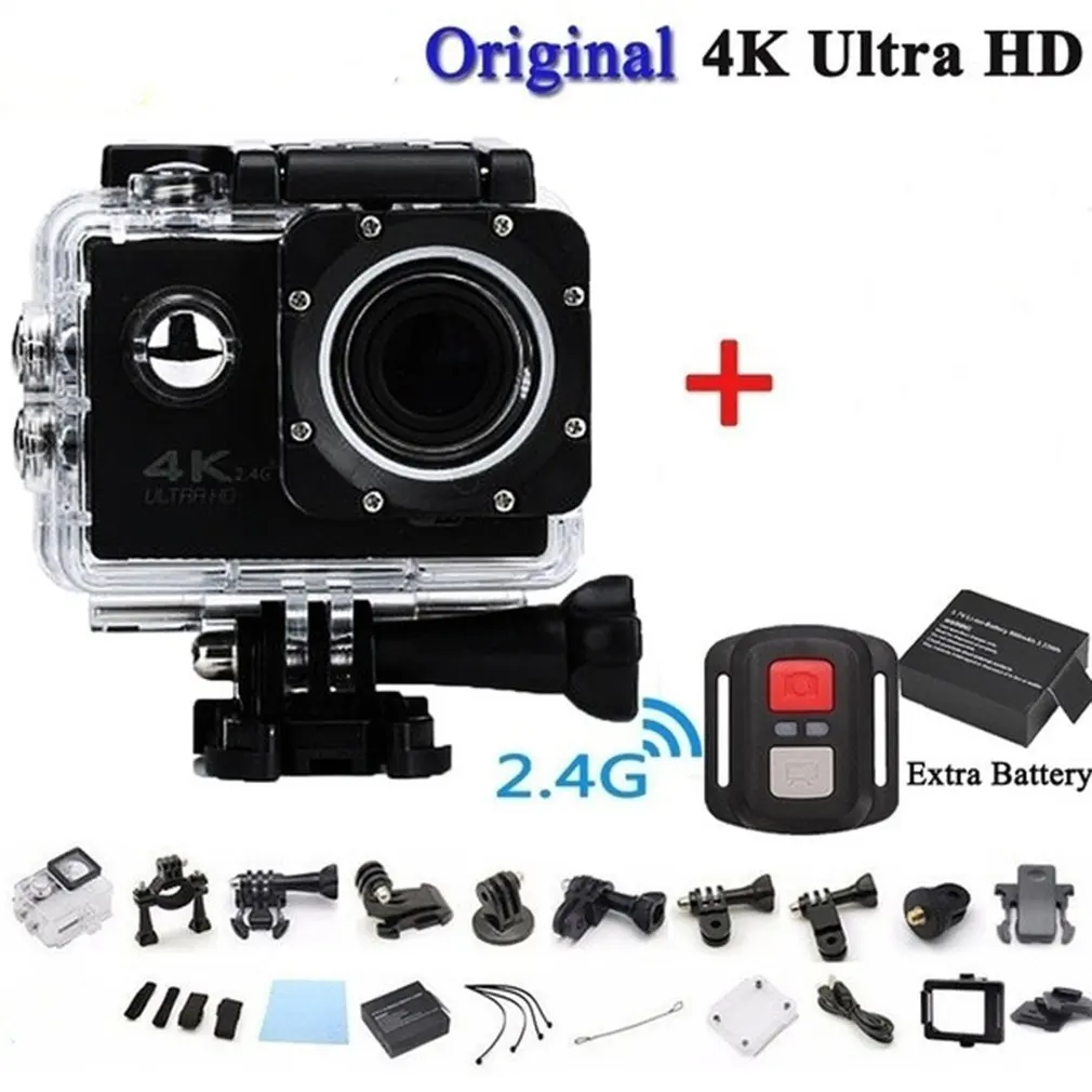 Профессиональная камера Спорт Действие Con Telecomando камера 4k видео камера Wifi Ultra Hd 16mp DVR Спорт на открытом воздухе Дайвинг велосипед видеокамера