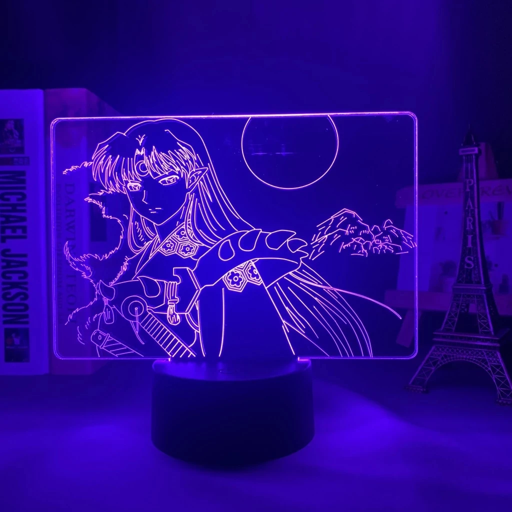 

Led Night Light Lamp Anime InuYasha Sesshomaru for Bedroom Decorative Nightlight Birthday Gift Room 3d Table Light Manga