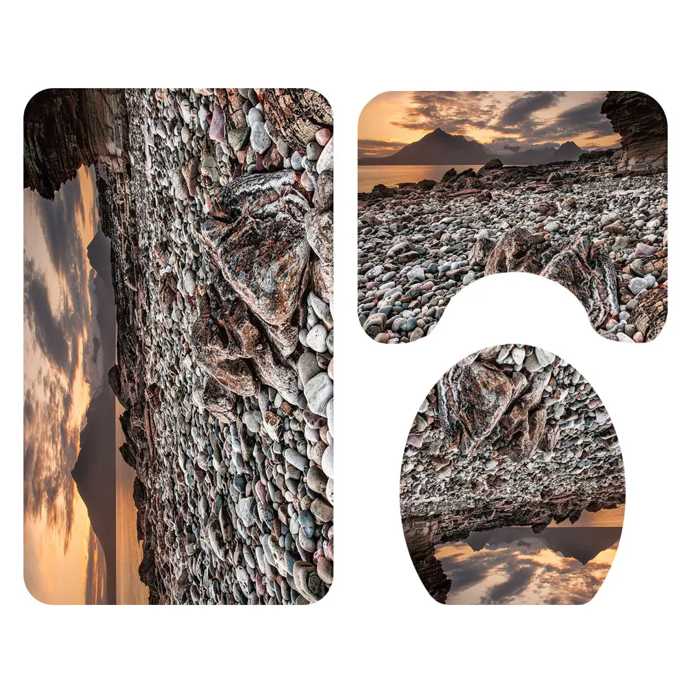 Водонепроницаемая занавеска для душа из полиэстера ванной комнаты коврик с