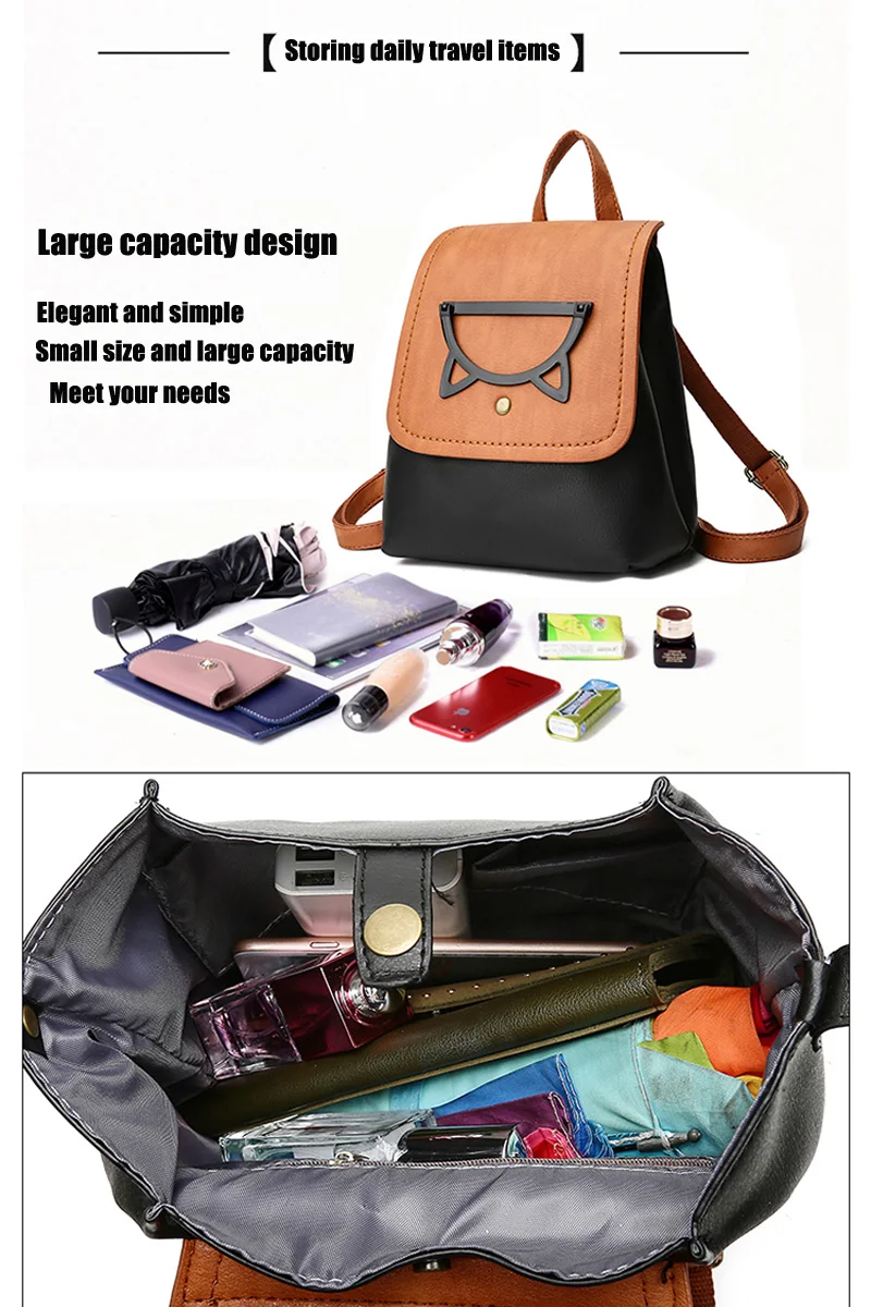 Рюкзак Женская Повседневная сумка на плечо 2019 Новая высококачественная кожаная