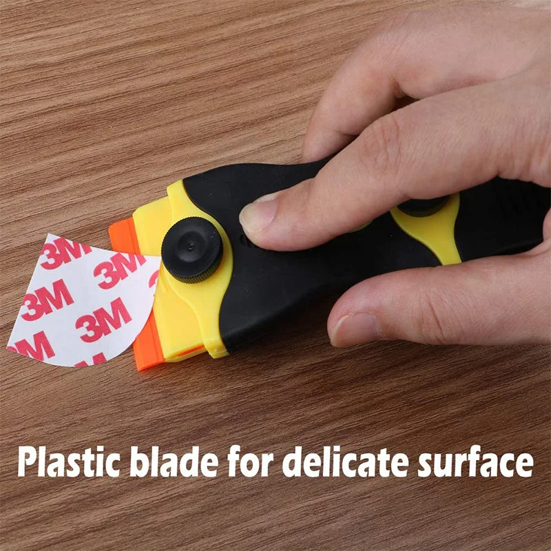 Шпатель металлический двусторонний мини-скребок со сменными лезвиями 22 дюйма